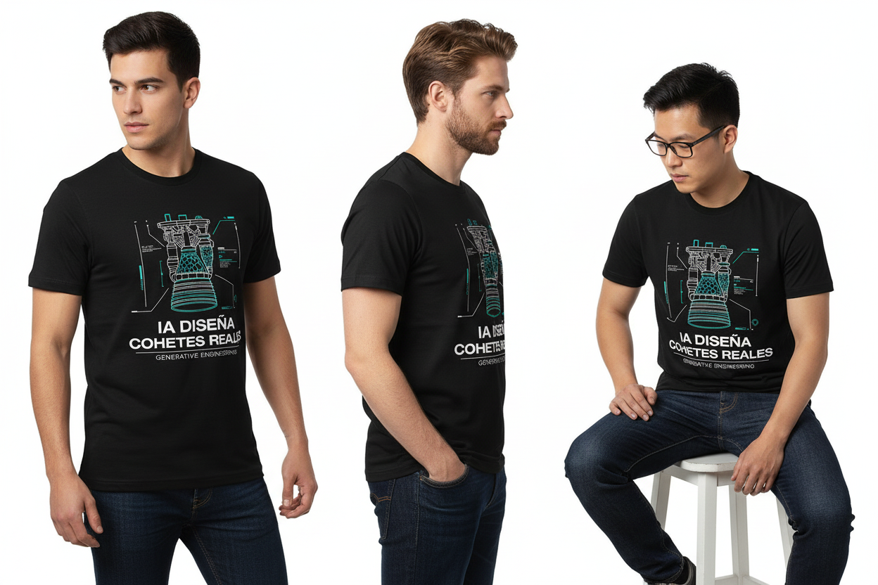 Remera "IA Diseña Cohetes Reales" Edición Limitada Generative IA